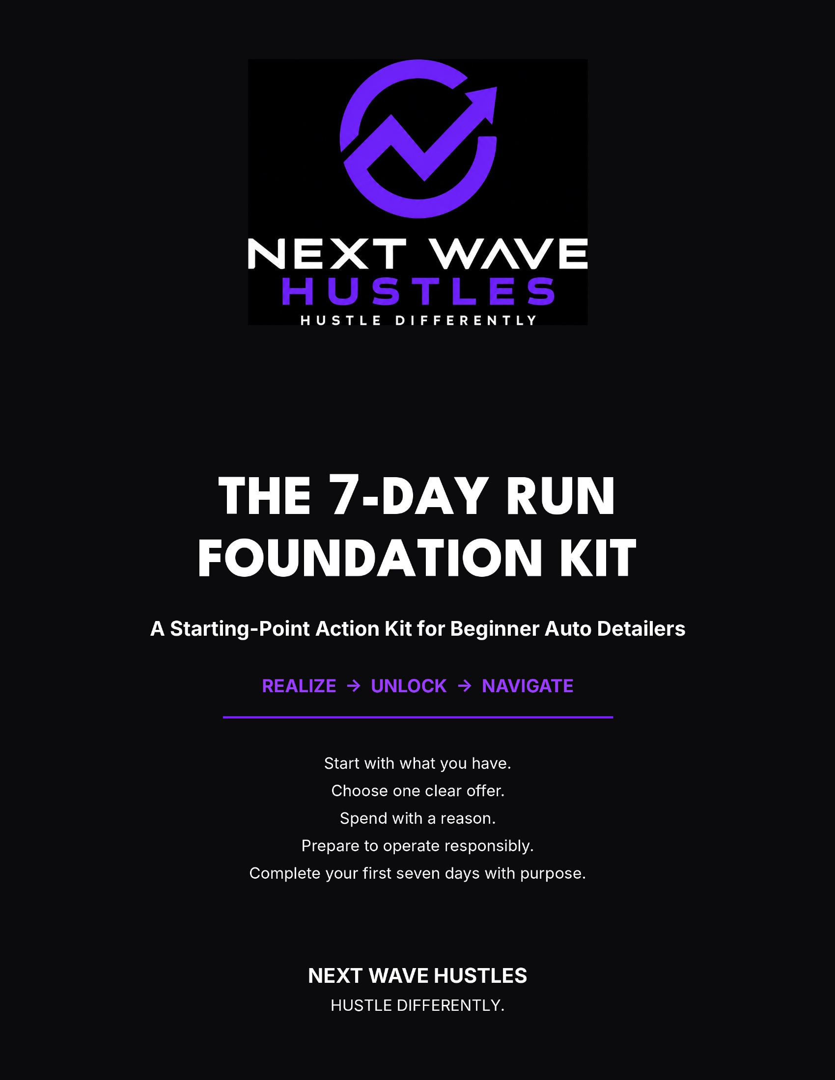 THE 7-DAY RUN FOUNDATION KIT - A Starting-Point Action Kit for Beginner Auto Detailers